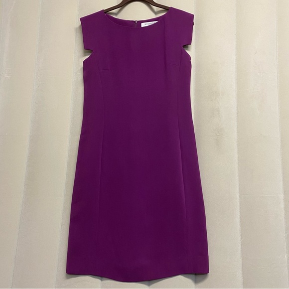 MM LaFleur Women’s Sarah Dress Size 4 Boatneck Cap Sleeve Shift Purple Magenta - Picture 1 of 10